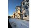New construction home exterior; three-story building with snow on the ground at 5112 Double Eagle, Summerville, SC 29485