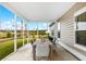 Relaxing screened porch with outdoor dining set and view of the backyard at 563 Richfield Way, Summerville, SC 29486