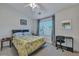 Bedroom with double bed, ceiling fan and workspace at 7963 Shadow Oak Dr, North Charleston, SC 29406