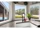 Kitchen corner sink with window view of backyard pool at 104 Rose Blossom, Ridgeville, SC 29472