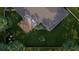 Overhead view showing house, backyard, deck, and landscaping at 105 Mayfair Ct, Summerville, SC 29485