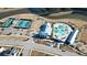 Aerial view of community amenities including pool, tennis, and playground at 111 Crimson St, Summerville, SC 29486