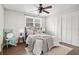 Cozy bedroom with ceiling fan and built-in closet at 1343 E Montague Ave, North Charleston, SC 29405