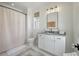 Classic bathroom with granite countertop, vanity and shower with neutral color palette at 1474 Mizzen Aly, Johns Island, SC 29455