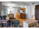 Open concept dining area with a chandelier and kitchen island at 1625 Live Oak Park, Seabrook Island, SC 29455
