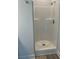 Clean bathroom with a shower and neutral tile flooring at 2023 Comstock Ave, North Charleston, SC 29405