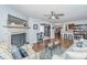 Open living space with hardwood floors, fireplace and built-in shelves at 2311 Tall Sail Dr # B, Charleston, SC 29414