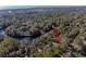 Aerial view highlighting home's private setting near water at 2908 Old Drake Dr, Seabrook Island, SC 29455