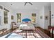 Serene bedroom with a blue upholstered bed and wood flooring at 2908 Old Drake Dr, Seabrook Island, SC 29455