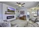 Spacious living room with hardwood floors and fireplace at 304 Bloomington Way, Summerville, SC 29486