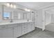 Modern bathroom, featuring a double vanity and large mirror at 3725 Grange Cir, Summerville, SC 29486
