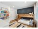 bedroom with bunk beds and navy feature wall at 3906 Waterway Blvd, Isle of Palms, SC 29451