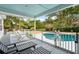 Deck with pool view and comfortable seating at 3906 Waterway Blvd, Isle of Palms, SC 29451