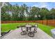 Spacious backyard patio with seating area and wood fence at 4041 Oxeye Loop, Johns Island, SC 29455