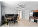 Home office with ample desk space and multiple monitors at 4041 Oxeye Loop, Johns Island, SC 29455
