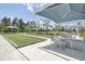 Bocce ball court with covered seating area at 482 Hidden Meadow Ln, Summerville, SC 29486