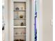 Built-in shelving unit with decorative items at 531 Switchgrass Dr, Summerville, SC 29486