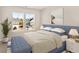 Bedroom with a light-blue upholstered bed and a window seat at 569 Richfield Way, Summerville, SC 29486