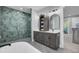 Modern bathroom with double vanity and a large shower at 711 Blueway Ave, Summerville, SC 29486