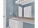 Bathroom with vanity, mirror and taupe countertop at 7936 Vermont Rd, North Charleston, SC 29418