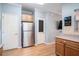 Kitchen features stainless steel refrigerator, wood cabinets at 882 Sedge Ct, Charleston, SC 29412