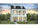 Two-story house with a front porch and balcony, featuring gray siding and a gray roof at 129 Lilac Grove Way, Summerville, SC 29486