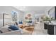 Bright living room featuring a neutral colored couch and a wooden coffee table at 129 Lilac Grove Way, Summerville, SC 29486