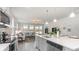 Open concept kitchen with island and stainless steel appliances at 132 Lilac Grove Way, Summerville, SC 29486
