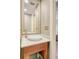 Small bathroom with pedestal sink and mirror at 150 Bee St # 318, Charleston, SC 29401