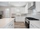 Modern kitchen with island, stainless steel appliances, and white cabinets at 1669 Indy Dr, North Charleston, SC 29405