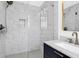 Modern bathroom featuring a marble shower and stylish vanity at 1731 Houghton Dr, Charleston, SC 29412