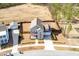 Aerial view of a two-story gray home featuring private backyard, detached garage and landscaping at 200 Clearblue Loop, Summerville, SC 29486