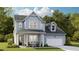 Two-story home with light blue siding, a front porch, and a two-car garage at 206 Denham St, Summerville, SC 29486