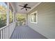 Screened porch with ceiling fan and wood flooring at 2084 Amenity Park Dr, Mount Pleasant, SC 29466