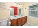 Double vanity bathroom with updated fixtures and a window at 2136 Promenade Ct, Mount Pleasant, SC 29466