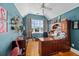 Home office with built-in desk and shelving, providing ample workspace at 217 Old Hickory Xing, Johns Island, SC 29455