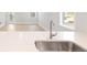 Stainless steel sink and modern faucet in a kitchen with white quartz countertops at 217 Terrace View Dr, Summerville, SC 29486