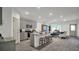 Open concept kitchen with gray cabinets, granite counters, and island at 221 Terrace View Dr, Summerville, SC 29486