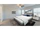 Bedroom with a gray bed and blue accents at 234 Swamp Creek Ln, Moncks Corner, SC 29461