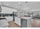 Modern white kitchen with stainless steel appliances and an island at 396 Painted Lady Ln, Goose Creek, SC 29445