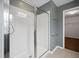 Bathroom with a large shower and grey walls at 401 Huckleberry Ct, Summerville, SC 29486