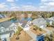 Aerial view of house and neighborhood, showcasing pond at 5225 Mulholland Dr, Summerville, SC 29485