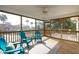 Screened porch with teal chairs and a view of the neighborhood at 804 E Ashley Ave, Folly Beach, SC 29439