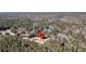 Aerial view showing home location in wooded area at 8978 Victor Lincoln Rd, McClellanville, SC 29458
