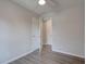 Bedroom with gray walls, wood floors, and closets at 210 Drexel Rd, Ladson, SC 29456