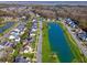 Aerial view showcasing a house near a pond at 2725 Battery Pringle Dr, Johns Island, SC 29455