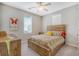 Cozy bedroom featuring a wooden bed frame and colorful bedding at 2725 Battery Pringle Dr, Johns Island, SC 29455