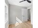 A bedroom featuring light gray walls, new flooring, and a contemporary ceiling fan at 3 Coral Dr, Goose Creek, SC 29445