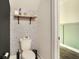 Small bathroom with toilet and patterned wall at 5135 Park Creek Avenue, North Charleston, SC 29418