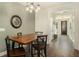 Dining area with a rustic wood table and four black chairs at 5135 Park Creek Avenue, North Charleston, SC 29418